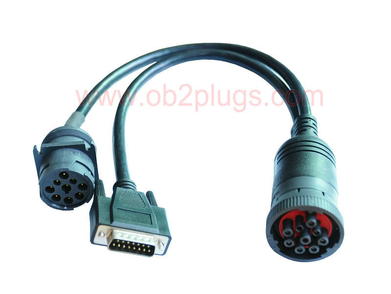 J1939-9Pin Male to Female+DB15 Male cable