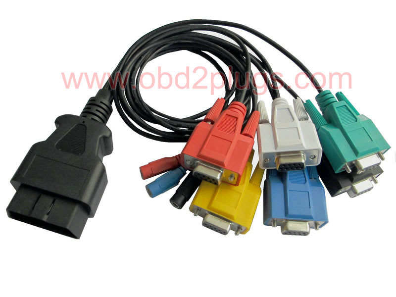 OBD2 Male to DB9 Female*6+Banana*3 Cable
