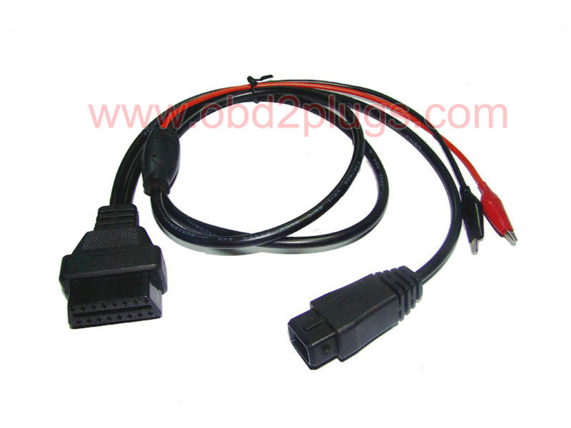 OBD2 Female to PSA-2Pin male+Battery Clamp*2 Cable