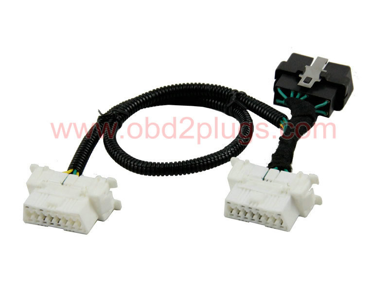 OBD2 Male to OBD2 Female + OBD2 Female Cable