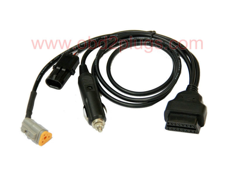 OBD2 Female to Cigarette Lighter+Deutsch DT-3Pin + 2Pin Cable