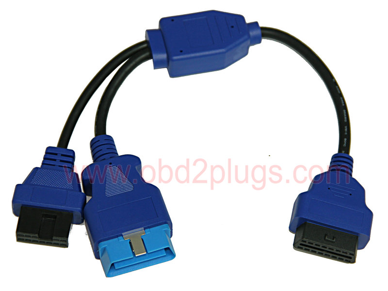 OBD2 Female to OBD2 Male+Mitsubishi-12Pin Cable