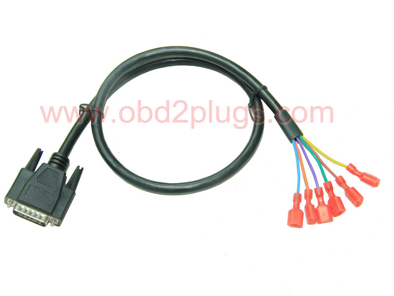 DB15 male to 6pin cable with insulated male quick disconnect