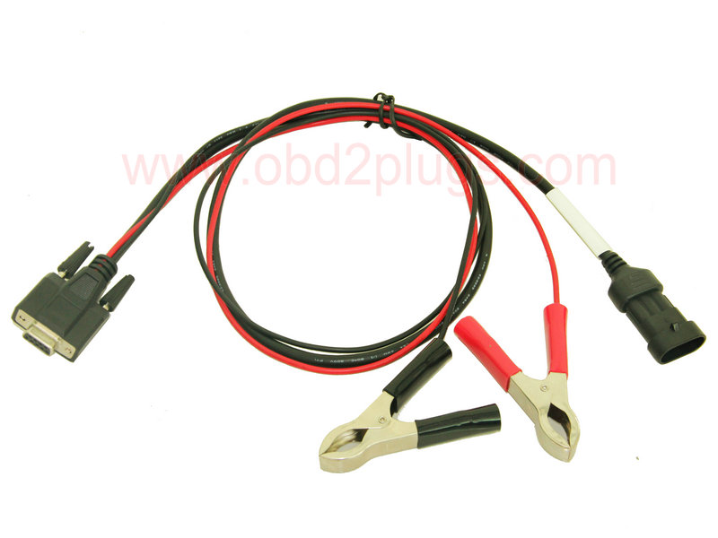 DB9 Female to FIAT-3Pin+Battery Clamp Cable