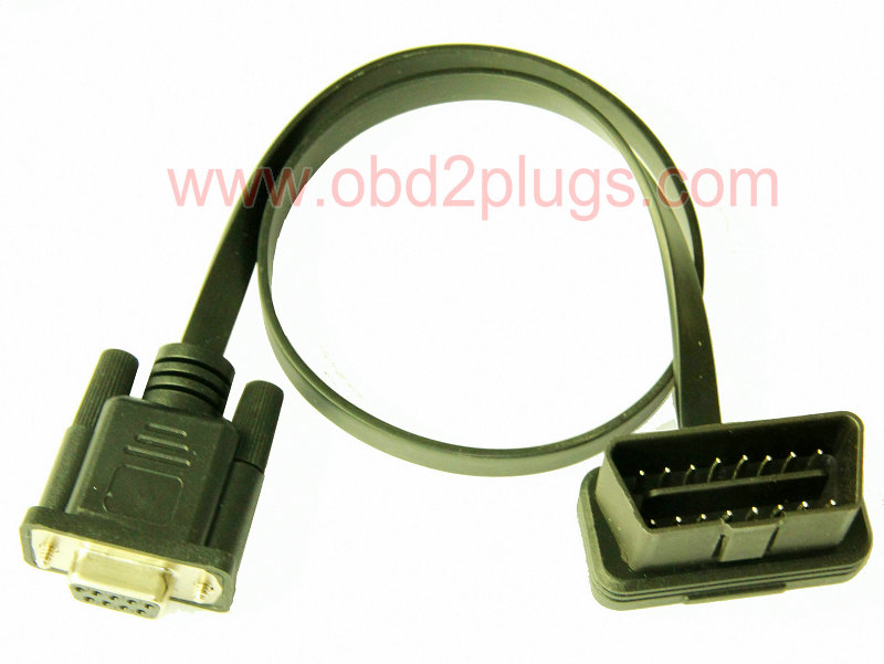 Ultra Low Profile OBD2 Male to DB9 Female Cable