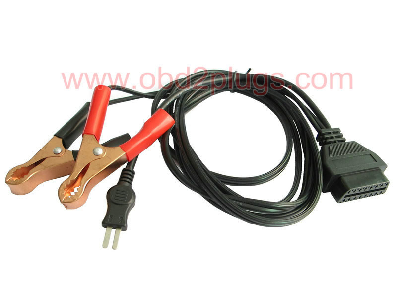 OBD2 Female to BULCK-2Pin Male+Battery Clamp*2 Cable
