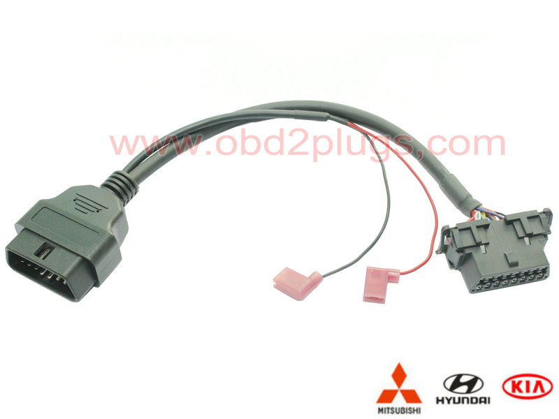 OBD2 Male to OBD2 Female+2Pin Cable