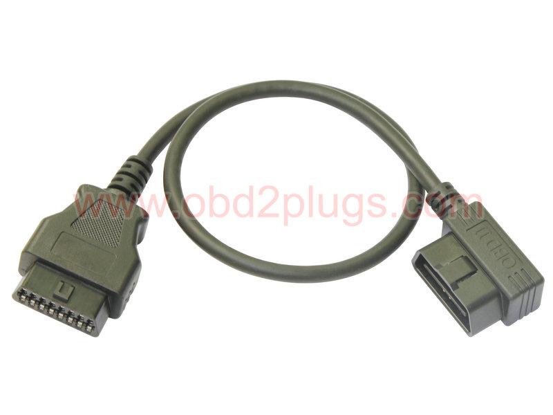 Low Profile OBD2 Male(Right-Angle) to Female Extension Cable