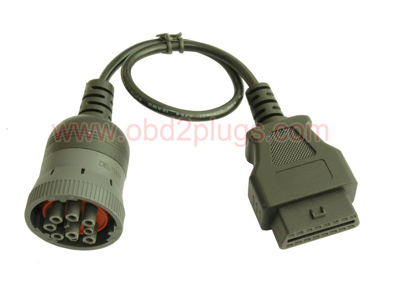 Low Profile OBD2 Female to SAE J1939-9Pin cable