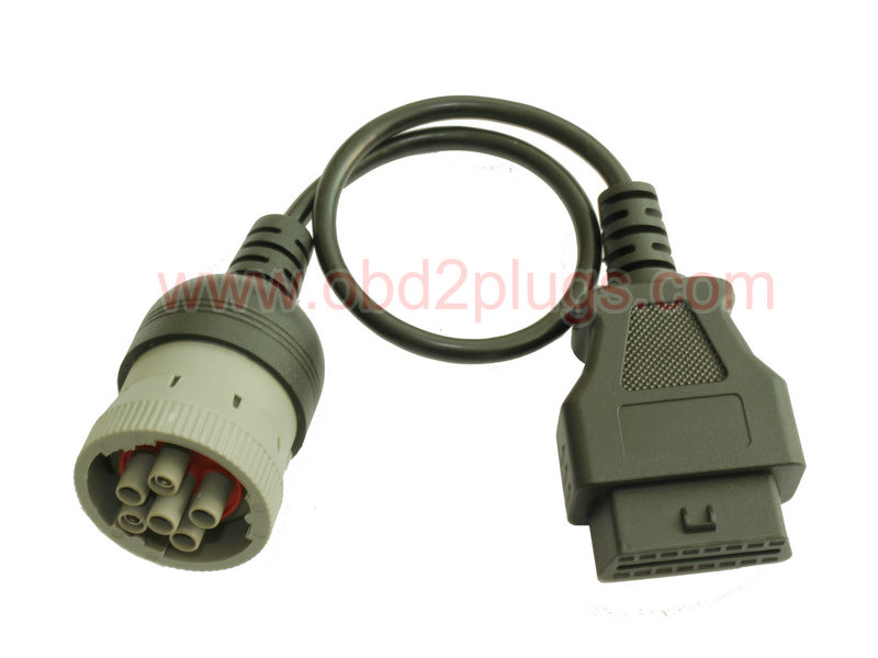 Low Profile OBD2 Female to SAE J1708-6Pin Cable