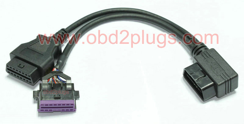 Low Profile Right-angle OBD2 Splitter Y cable for AUDI& PORSCHE&VW
