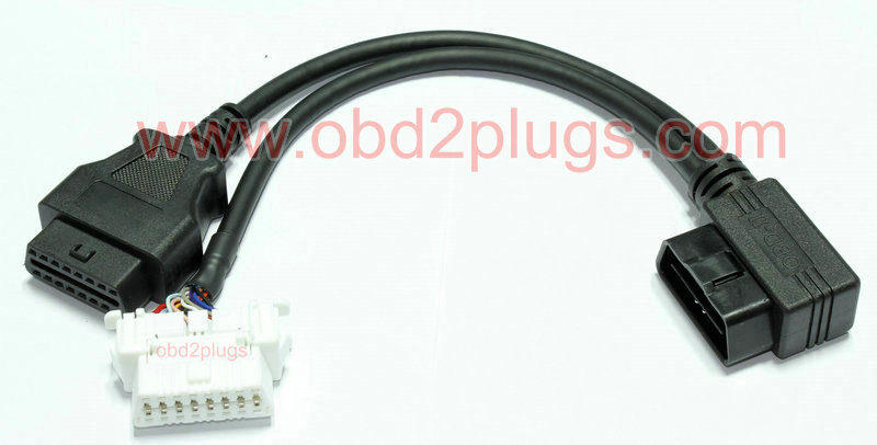 Low Profile Right-angle OBD2 Splitter Y cable for TOYOTA&NISSAN