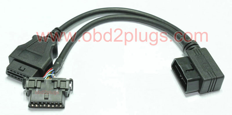 Low Profile Right-angle OBD2 Splitter Y cable for KIA&HY&OPEL&Suzuki