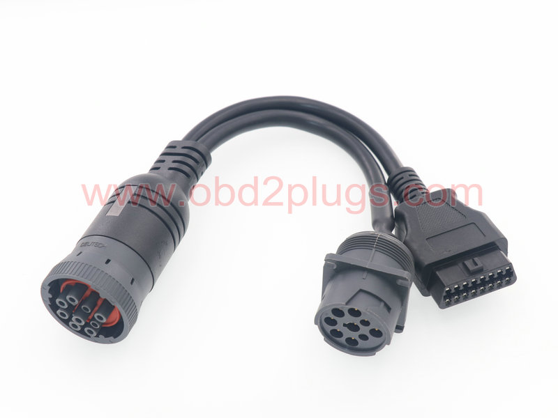 J1939-9Pin Male to Female+OBD2 Female cable