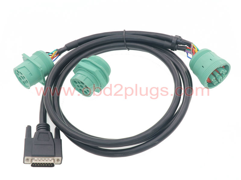 J1939-9Pin Type 2 Male to Female+DB15 Male cable